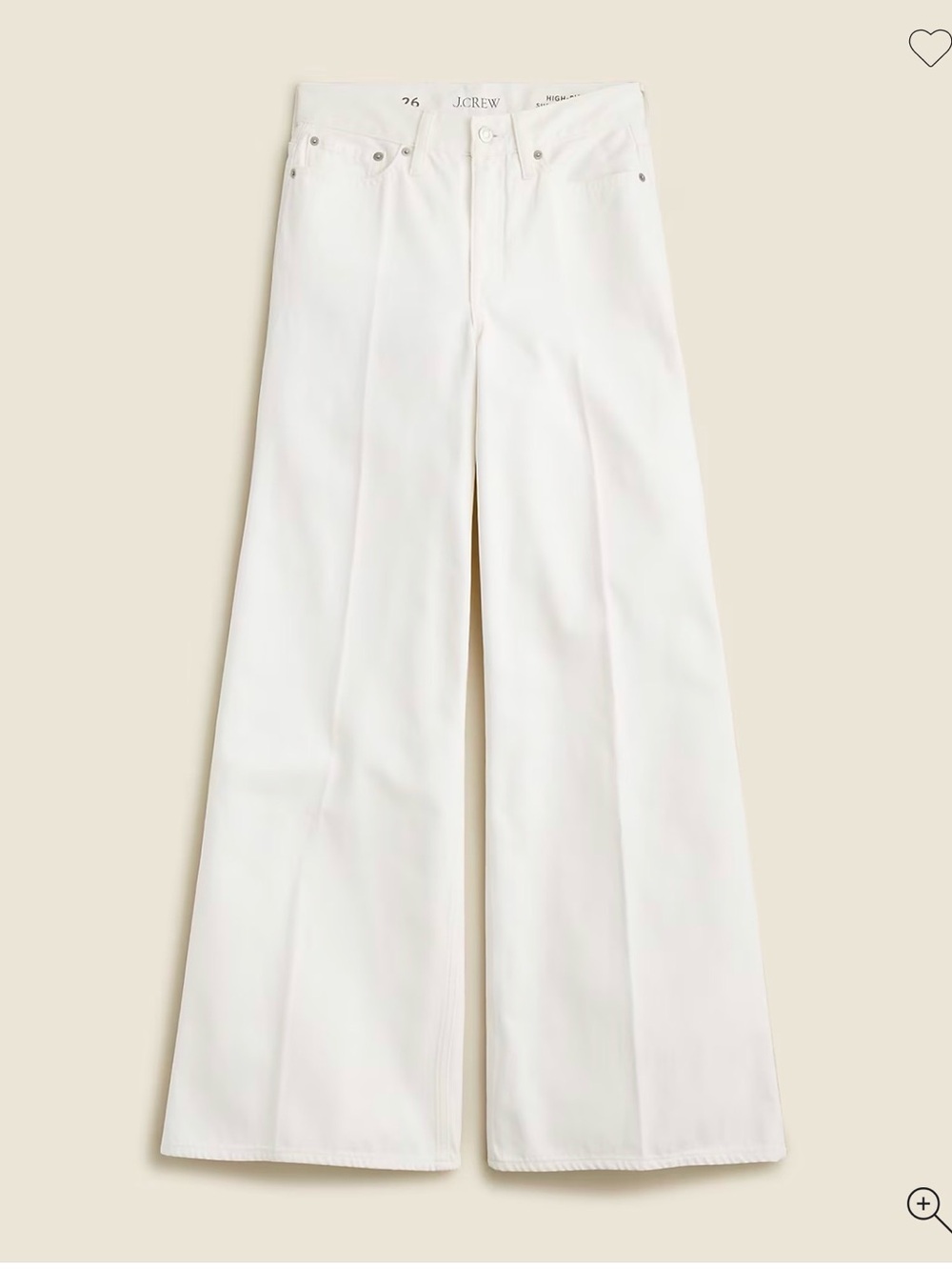 J. Crew White Wide-Leg Flare Jeans